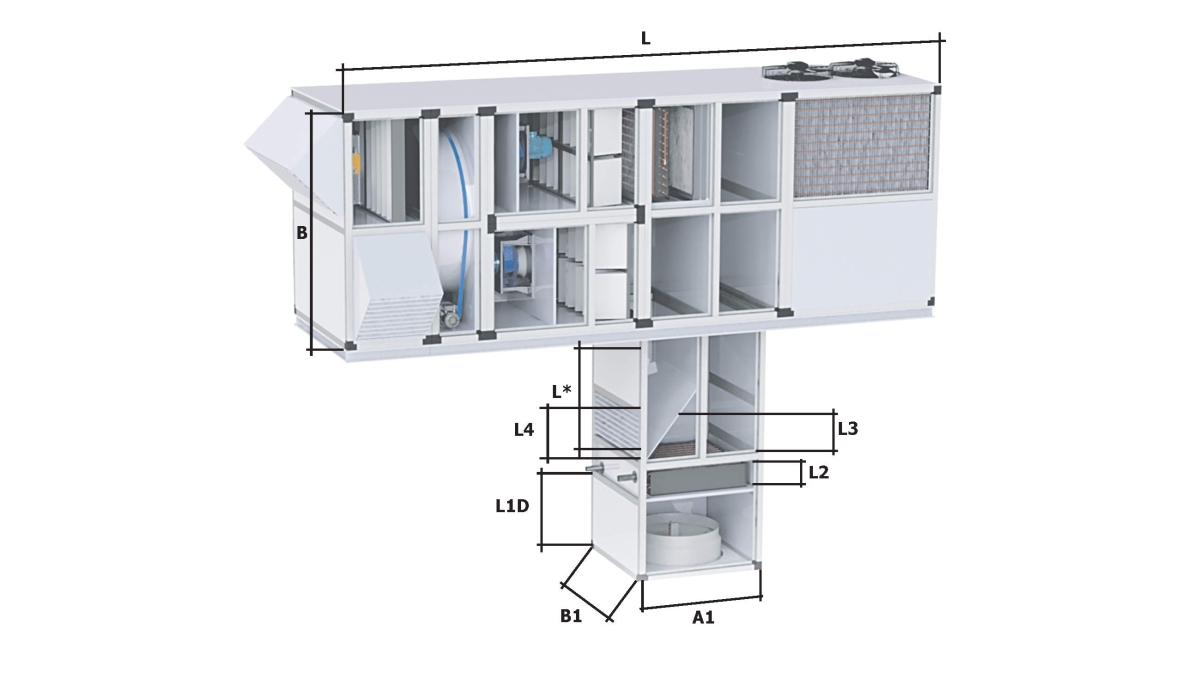 Крышный центральный кондиционер Т-образного типа AK-TS-D